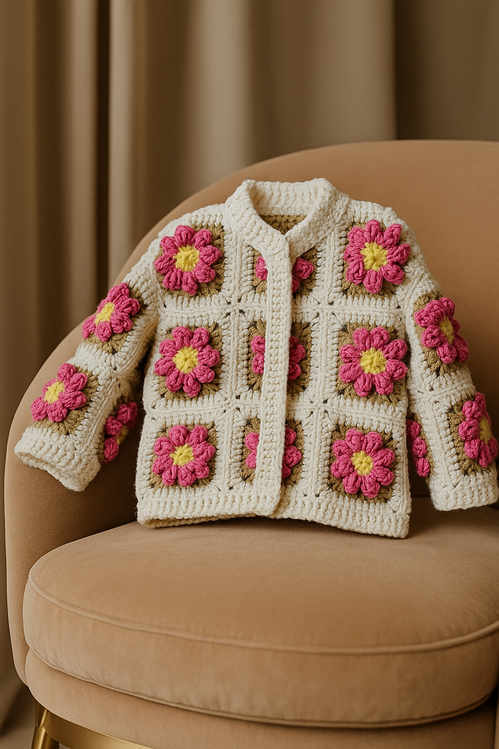 Flower Jacket for Kids Handmade Crochet Limited Edition