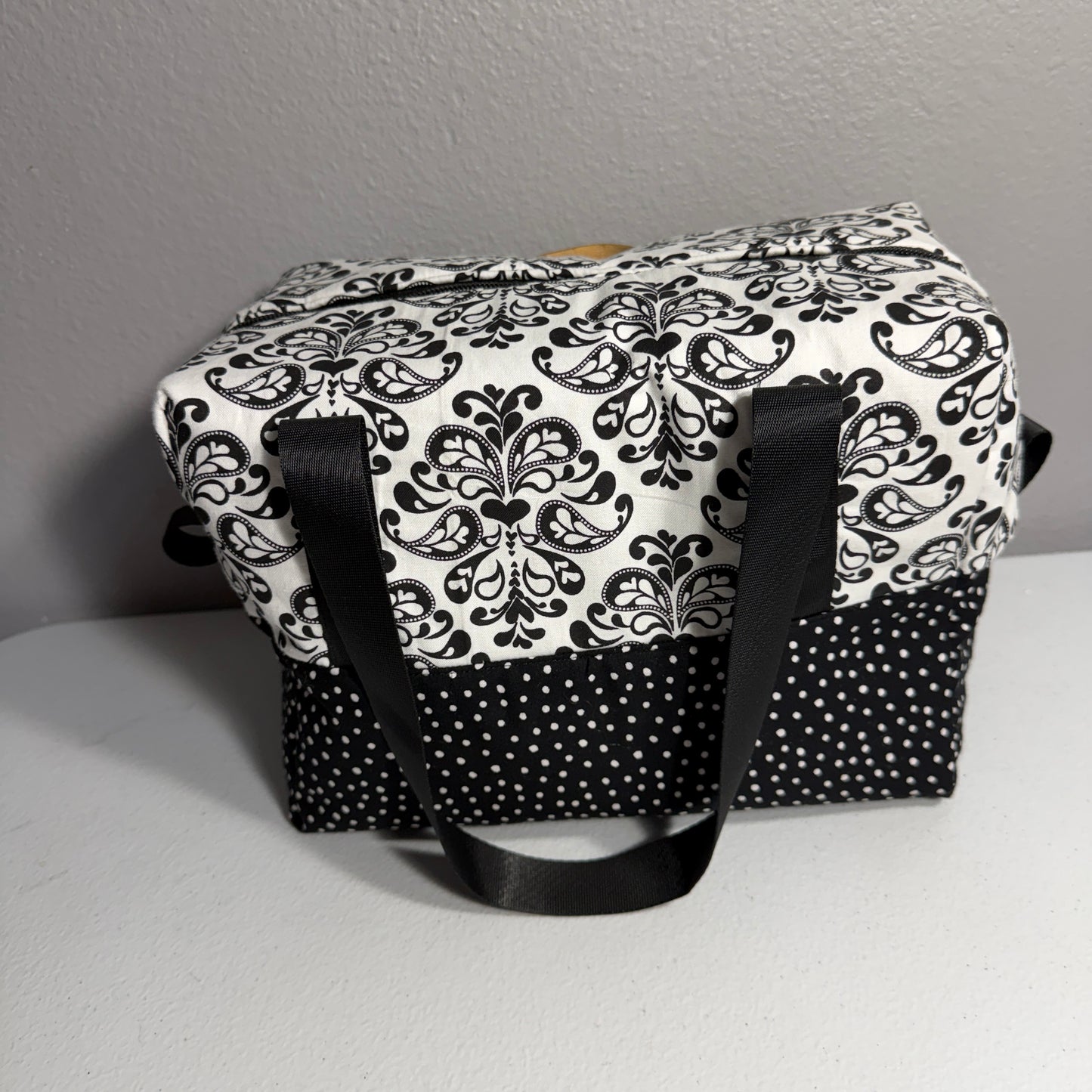 Luxe Handmade Insulated Lunch Bag - Black & White Chic Edition