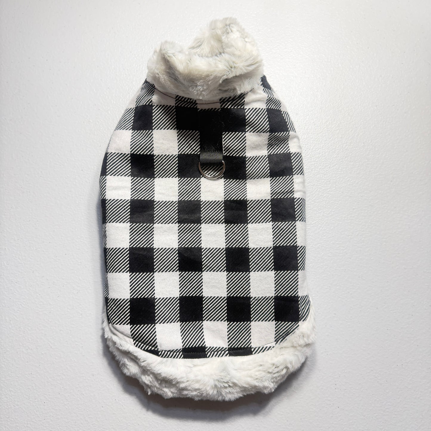 Buffalo Plaid Dog Coat with Fur Trim Stylish Winter Jacket for Pets